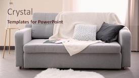  Presentation with living room - Beautiful PPT layouts featuring modern-living-room-interior backdrop and a  colored foreground