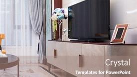  Presentation with luxury - Beautiful presentation featuring modern living room luxury decoration interior backdrop and a gray colored foreground