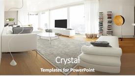  Presentation with wood floor wiht lighting - Slides with modern living room with wood background and a coral colored foreground