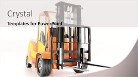 Presentation with forklift - Cool new PPT layouts with modern-loader-forklift-truck-shot backdrop and a light gray colored foreground