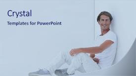  Presentation with wall street price - Slide set enhanced with modern logic - pensive boy sitting near background and a sky blue colored foreground