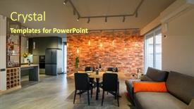  Presentation with dining table - Slide deck having modern-luxurious-dark-gray background and a tawny brown colored foreground