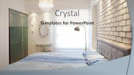  Presentation with bedroom modern - Beautiful PPT theme featuring modern luxury bedroom hotel room backdrop and a soft green colored foreground