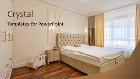  Presentation with bedroom modern - Colorful slide set enhanced with modern-luxury-bedroom-interior backdrop and a soft green colored foreground