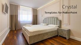  Presentation with bedroom modern - Slide set featuring modern-luxury-bedroom-interior background and a mint green colored foreground
