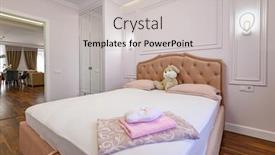  Presentation with bedroom modern - PPT theme having modern-luxury-bedroom-interior background and a light gray colored foreground