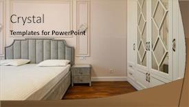 Presentation with bedroom modern - Audience pleasing presentation theme consisting of modern-luxury-bedroom-interior backdrop and a soft green colored foreground