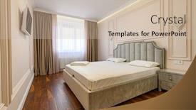  Presentation with bedroom modern - Theme having modern-luxury-bedroom-interior background and a soft green colored foreground