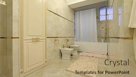  Presentation with toilet - Beautiful presentation featuring modern-luxury-beige-and-golden backdrop and a coral colored foreground