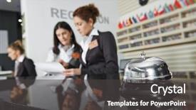  Presentation with luxury hotel - Theme enhanced with modern luxury hotel reception counter background and a dark gray colored foreground