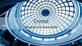  Presentation with mall - Cool new slide deck with modern mall atrium round ceiling backdrop and a light blue colored foreground