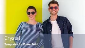  Presentation with modern - PPT layouts featuring modern-man-and-girl-wearing background and a ocean colored foreground