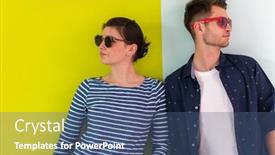  Presentation with modern - Presentation featuring modern-man-and-girl-wearing background and a ocean colored foreground