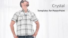  Presentation with modern medicine cardiology concept mixed - PPT layouts enhanced with modern man looks away at a copy of the space background and a white colored foreground