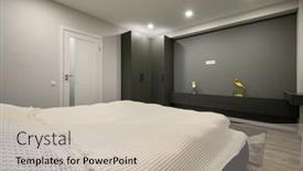  Presentation with bedroom modern - Presentation theme featuring modern-master-bedroom-with-trendy background and a soft green colored foreground