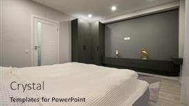  Presentation with bedroom modern - PPT layouts having modern-master-bedroom-with-trendy background and a soft green colored foreground