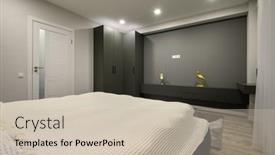  Presentation with bedroom modern - Slides with modern-master-bedroom-with-trendy background and a soft green colored foreground