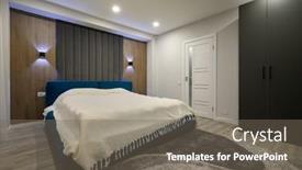  Presentation with bedroom modern - Presentation design enhanced with modern-master-bedroom-with-trendy background and a gray colored foreground