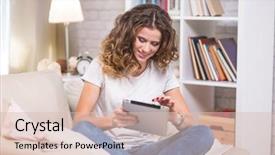  Presentation with interior - Amazing PPT layouts having modern means of communication backdrop and a  colored foreground