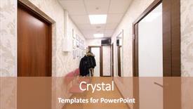  Presentation with medical imaging center mri - Cool new PPT theme with modern medical center with door backdrop and a coral colored foreground