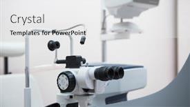  Presentation with medical ophthalmology - PPT theme featuring modern-medical-equipment background and a white colored foreground