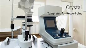  Presentation with medical ophthalmology - Audience pleasing presentation design consisting of modern-medical-equipment backdrop and a lemonade colored foreground