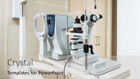  Presentation with medical ophthalmology - Slide set with modern-medical-equipment background and a soft green colored foreground