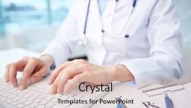  Presentation with data medical - Audience pleasing slides consisting of modern medical person inputting diagnosis backdrop and a soft green colored foreground