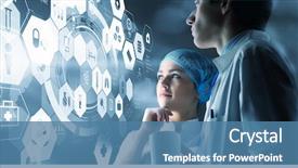  Presentation with media - Amazing theme having modern medical technologies concept mixed backdrop and a teal colored foreground