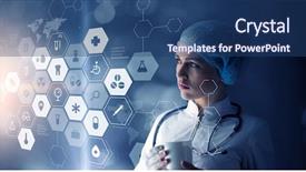  Presentation with modern - Colorful PPT theme enhanced with modern medical technologies concept mixed backdrop and a ocean colored foreground
