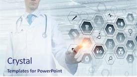  Presentation with modern - Colorful theme enhanced with modern medical technologies concept mixed backdrop and a sky blue colored foreground