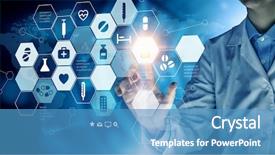  Presentation with modern tech - Slides enhanced with modern medical technologies concept mixed background and a teal colored foreground