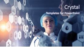  Presentation with modern medicine cardiology concept mixed - Cool new presentation theme with modern medical technologies concept mixed backdrop and a ocean colored foreground