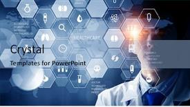  Presentation with media - Slide deck with modern medical technologies concept mixed background and a light blue colored foreground