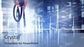  Presentation with modern medicine cardiology concept mixed - Slide deck with modern medicine cardiology concept mixed background and a light blue colored foreground