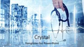  Presentation with cardiology - Beautiful presentation design featuring modern medicine cardiology concept backdrop and a light blue colored foreground