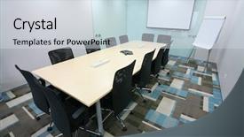  Presentation with room interior design - PPT layouts enhanced with modern meeting room interior background and a  colored foreground