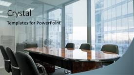  Presentation with board meeting - Beautiful slides featuring modern meeting room backdrop and a light blue colored foreground
