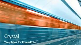  Presentation with metro train - Presentation with modern metro station with train background and a ocean colored foreground