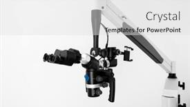  Presentation with dental office - PPT theme with modern-microscope-in-a-dental background and a light gray colored foreground