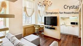  Presentation with pastel art - Amazing PPT theme having modern minimalism style living-room backdrop and a lemonade colored foreground