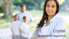  Presentation with indian woman bridal face - Cool new presentation theme with modern mom - gorgeous indian woman standing backdrop and a sky blue colored foreground