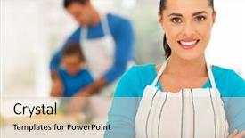  Presentation with family - Cool new presentation theme with modern mom - pretty young mother in front backdrop and a lemonade colored foreground