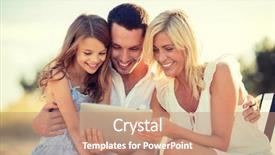  Presentation with family children - Colorful presentation enhanced with modern mom - summer holidays children and people backdrop and a coral colored foreground