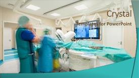  Presentation with heart monitor - Presentation theme consisting of modern monitor surgery laparoscopic heart background and a soft green colored foreground