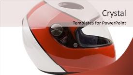  Presentation with motorcycle - Cool new presentation with modern motorcycle helmet isolated backdrop and a lemonade colored foreground