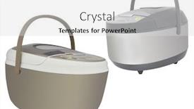  Presentation with multi - Amazing PPT theme having modern-multi-cooker-under backdrop and a light gray colored foreground