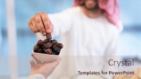  Presentation with muslim family - Slides enhanced with modern-multiethnic-muslim-family-sharing background and a  colored foreground