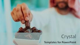  Presentation with iftar - PPT layouts consisting of modern-multiethnic-muslim-family-sharing background and a light blue colored foreground