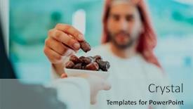  Presentation with feast - Slide set enhanced with modern-multiethnic-muslim-family-sharing background and a light blue colored foreground